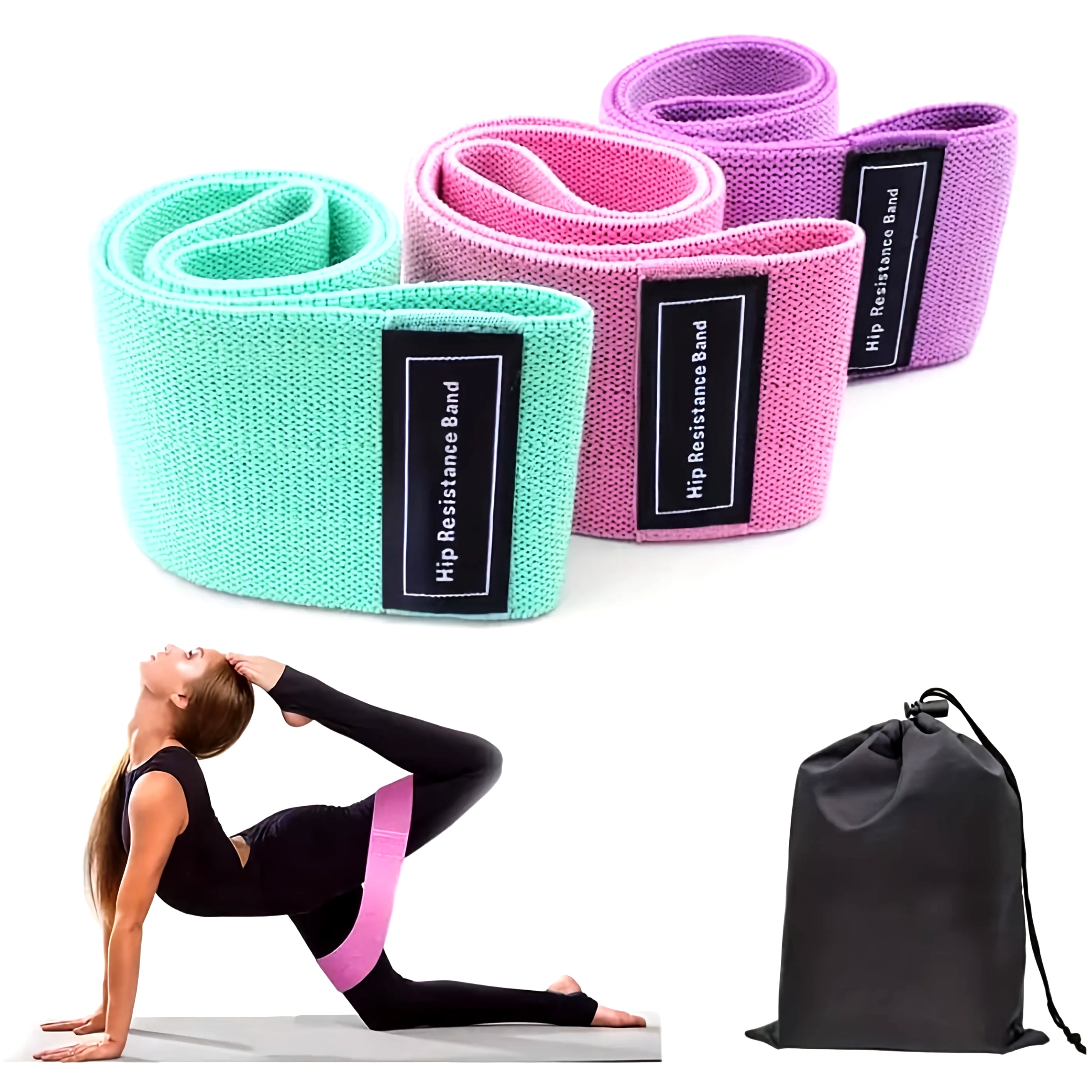 Yoga Fitness Resistance Band - Fabric Resistance Hip Booty Bands Elastic
