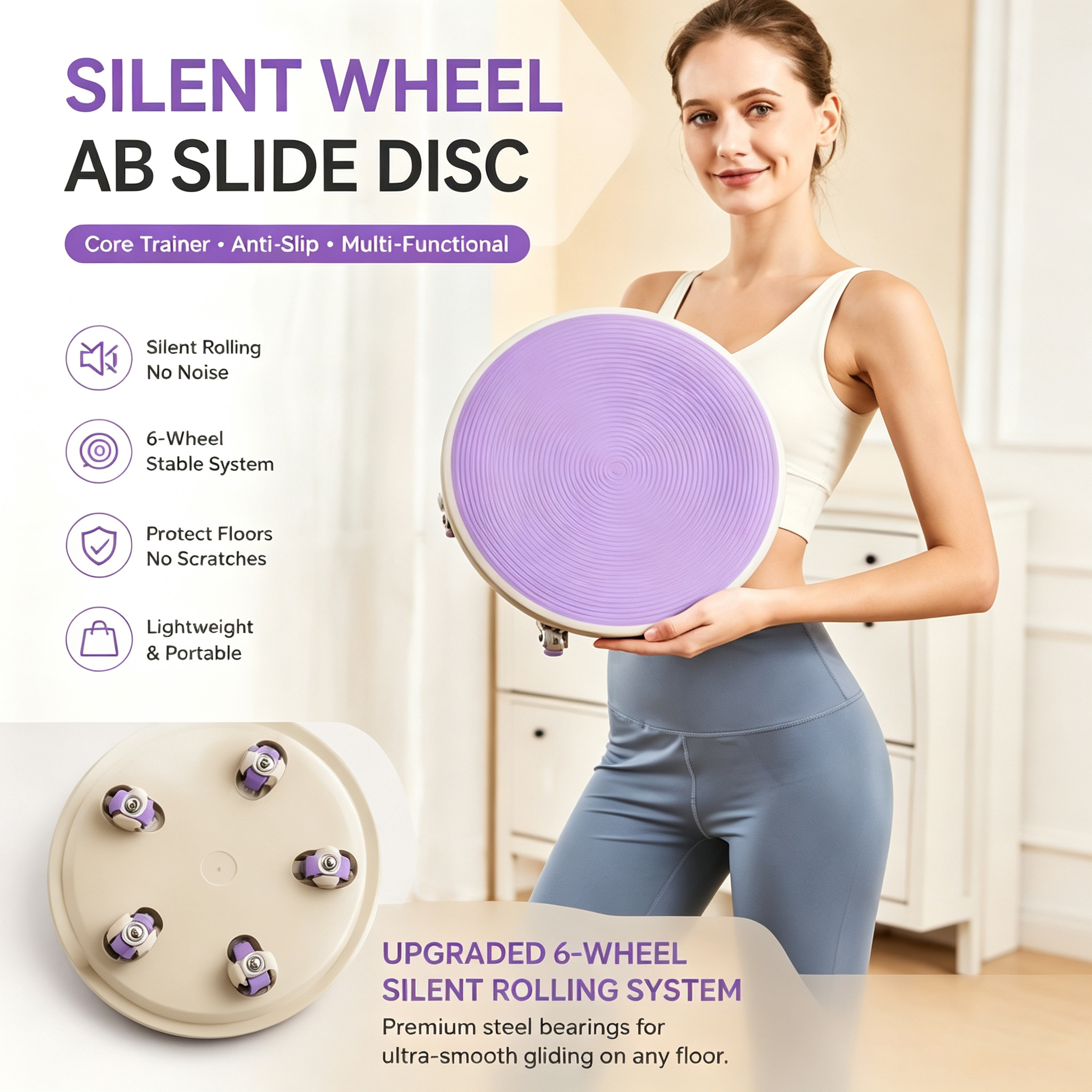 Core Slider - Silent Wheel Ab Slide Disc Core