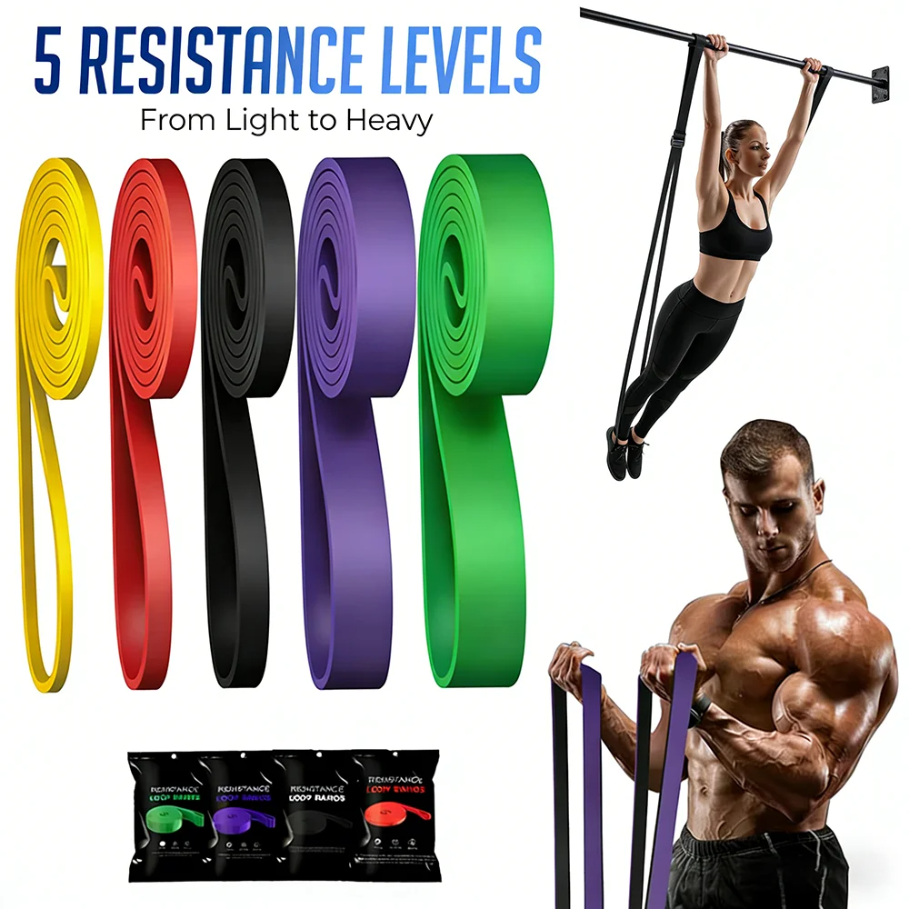 Yoga Fitness Resistance Band - Heavy-Duty 7 Levels Resistance Band Set