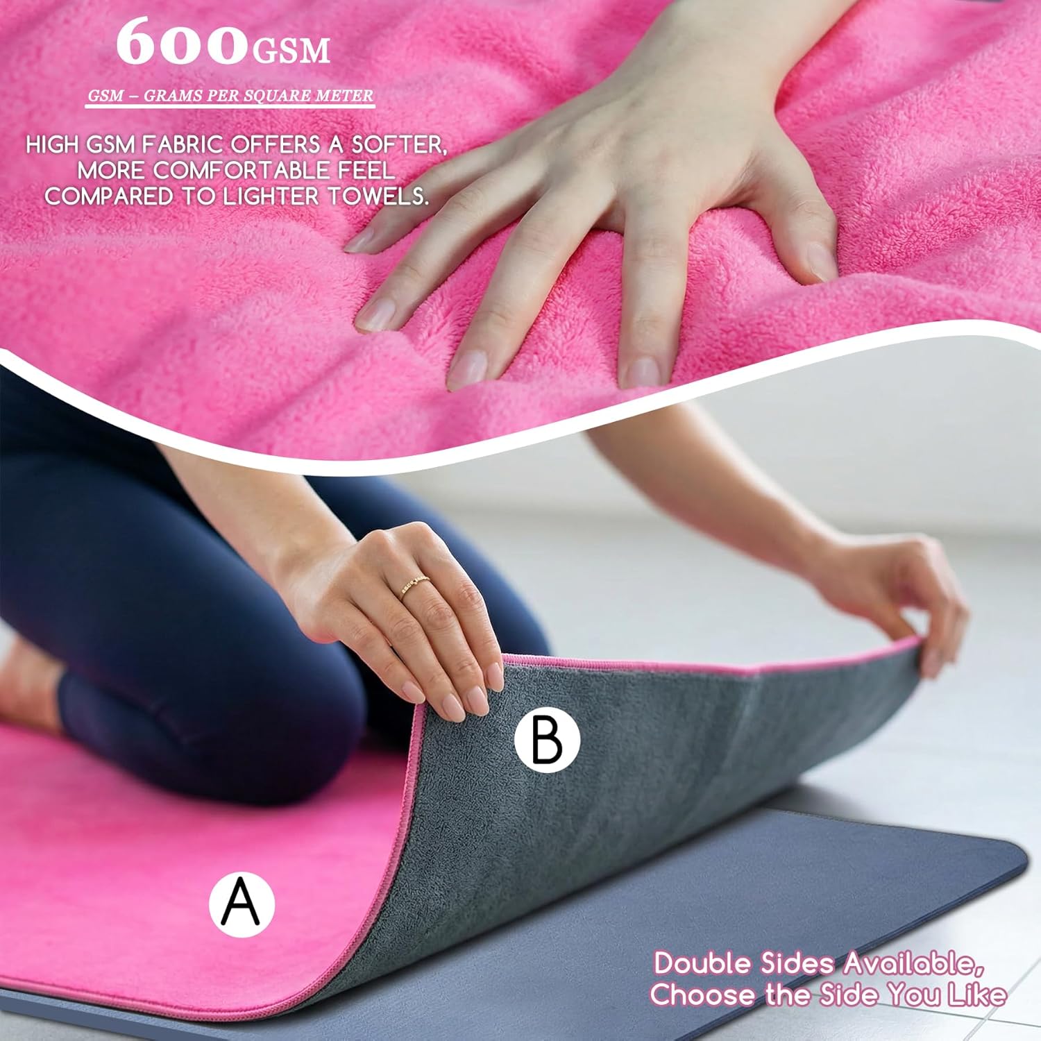 Extra Thick Yoga Mat Towel 600 - đánh giá và giá Yoga Fitness Images