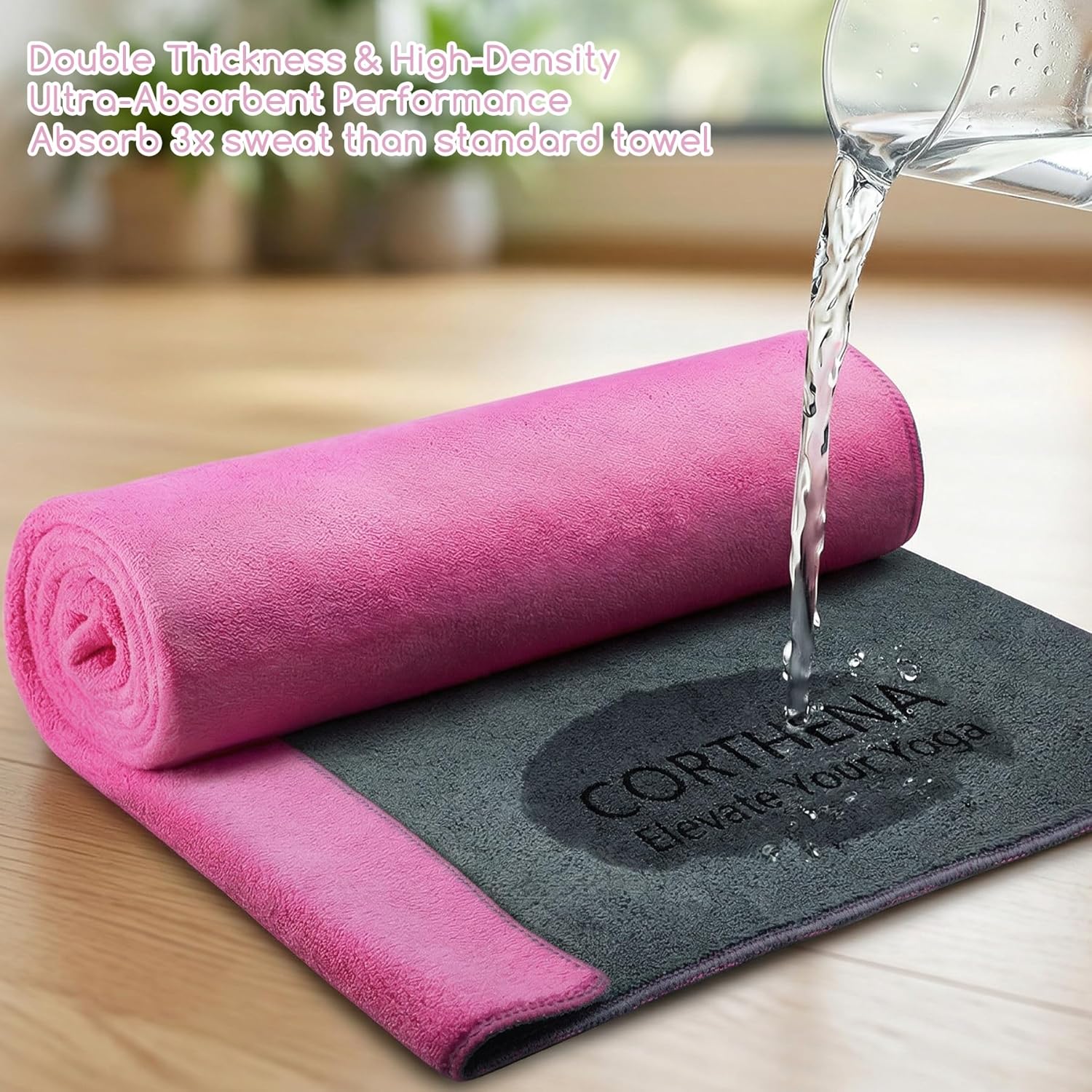 Extra Thick Yoga Mat Towel 600 - đánh giá và giá Yoga Fitness Images