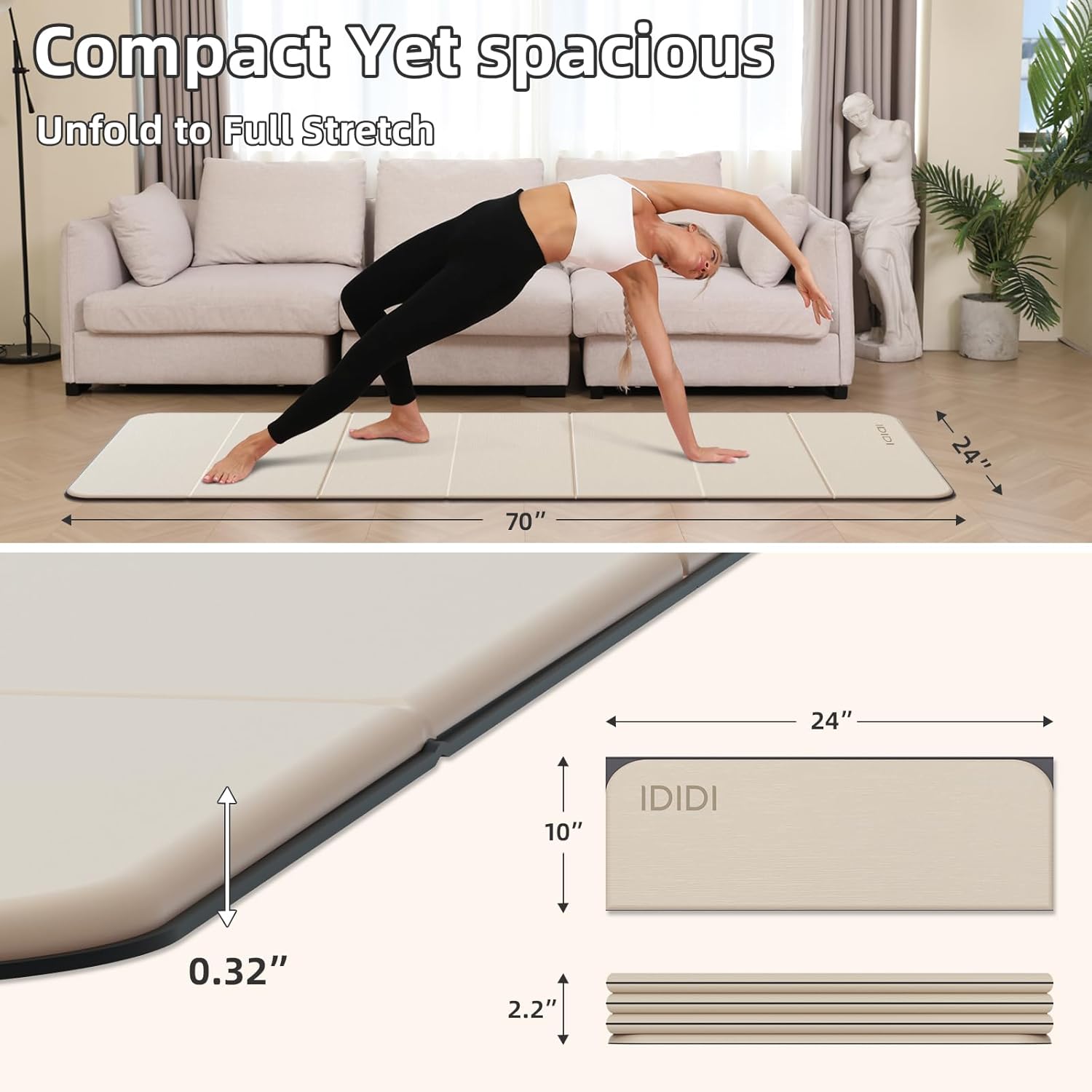 Foldable Yoga Mat Extra Thick  - đánh giá và giá Yoga Fitness Images