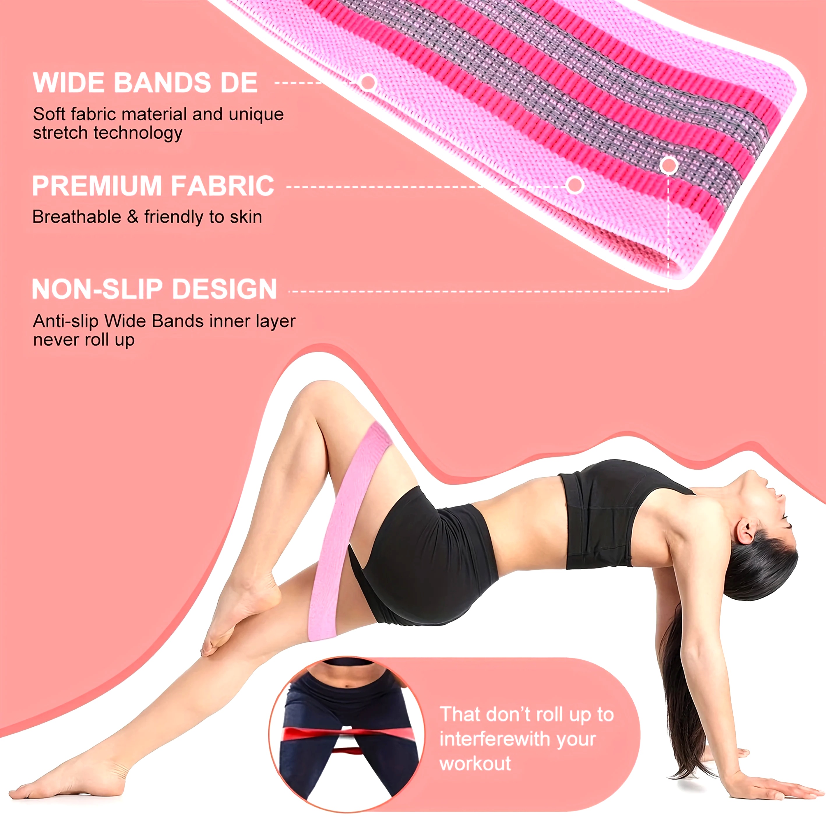 Fabric Resistance Hip Booty Ba - đánh giá và giá Yoga Fitness Resistance Band