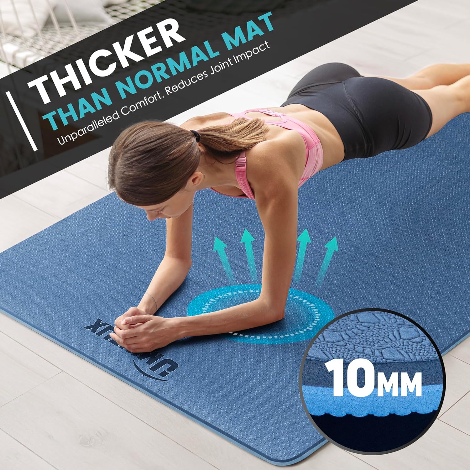 Large Yoga Mat 1/4 & 2/5 Inch  - đánh giá và giá Yoga Fitness Images