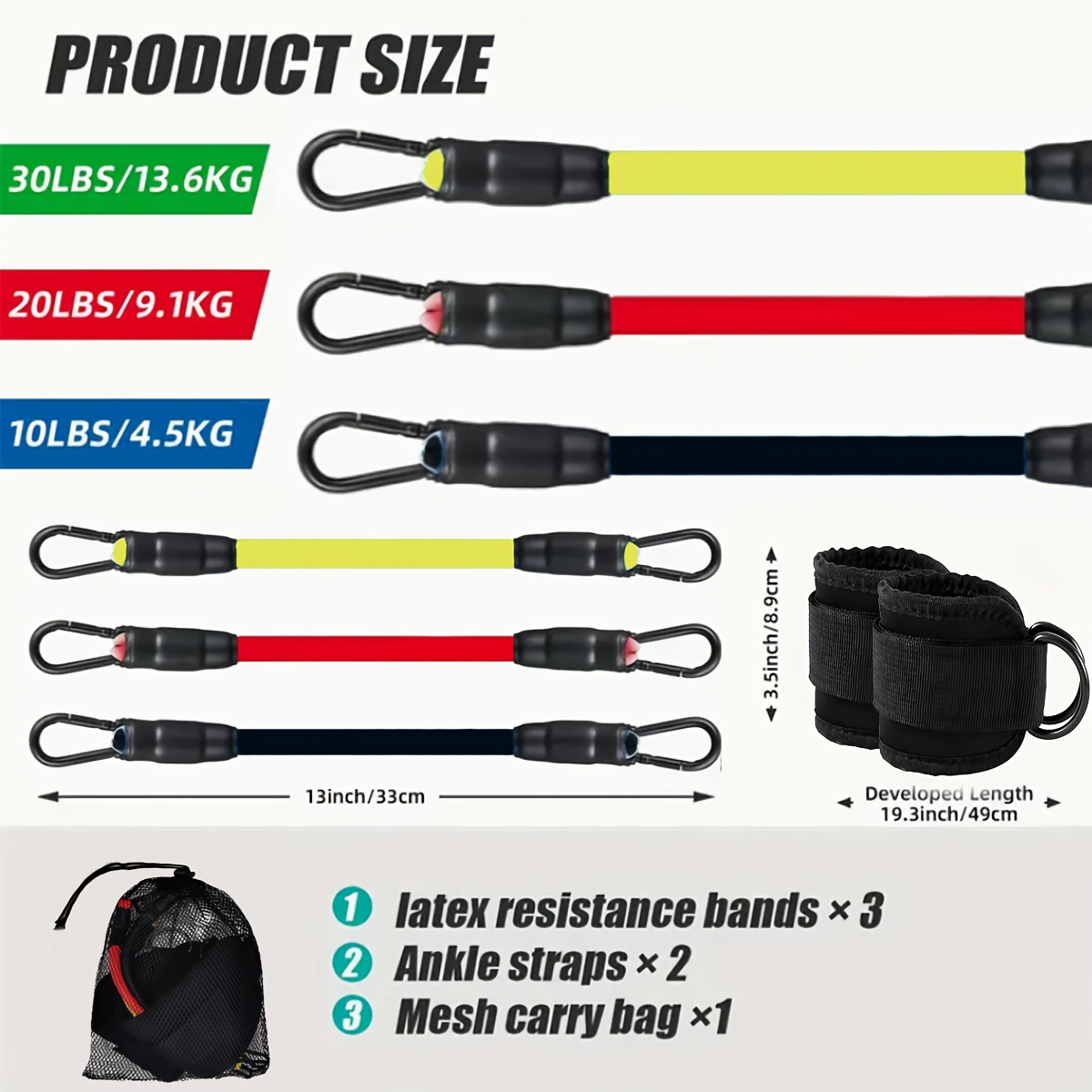 5pcs Ankle Resistance Bands |  - đánh giá và giá Yoga Fitness Resistance Band