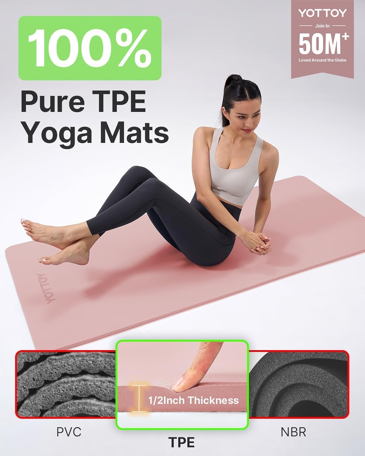 Yoga Mat, Extra Thick TPE Exer - đánh giá và giá Yoga Fitness Images