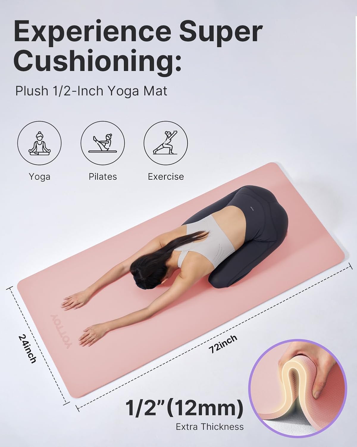 Yoga Mat, Extra Thick TPE Exer - đánh giá và giá Yoga Fitness Images