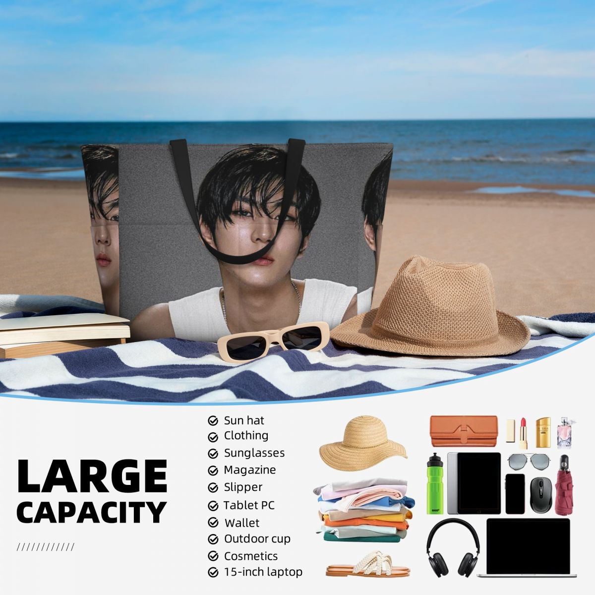 Jungwon En Kpop Beach Tote Bag - đánh giá và giá Yoga En Fitness