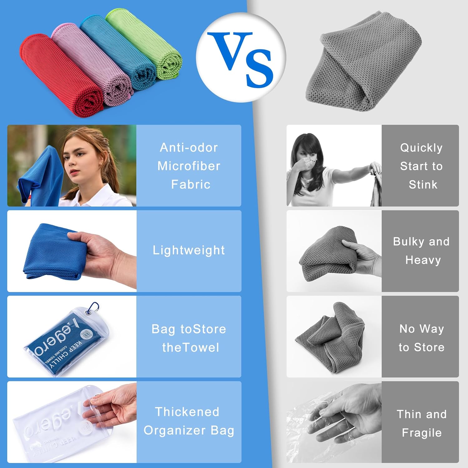 4 Pack Cooling Towel 40x12 Inc - đánh giá và giá Yoga Fitness Images