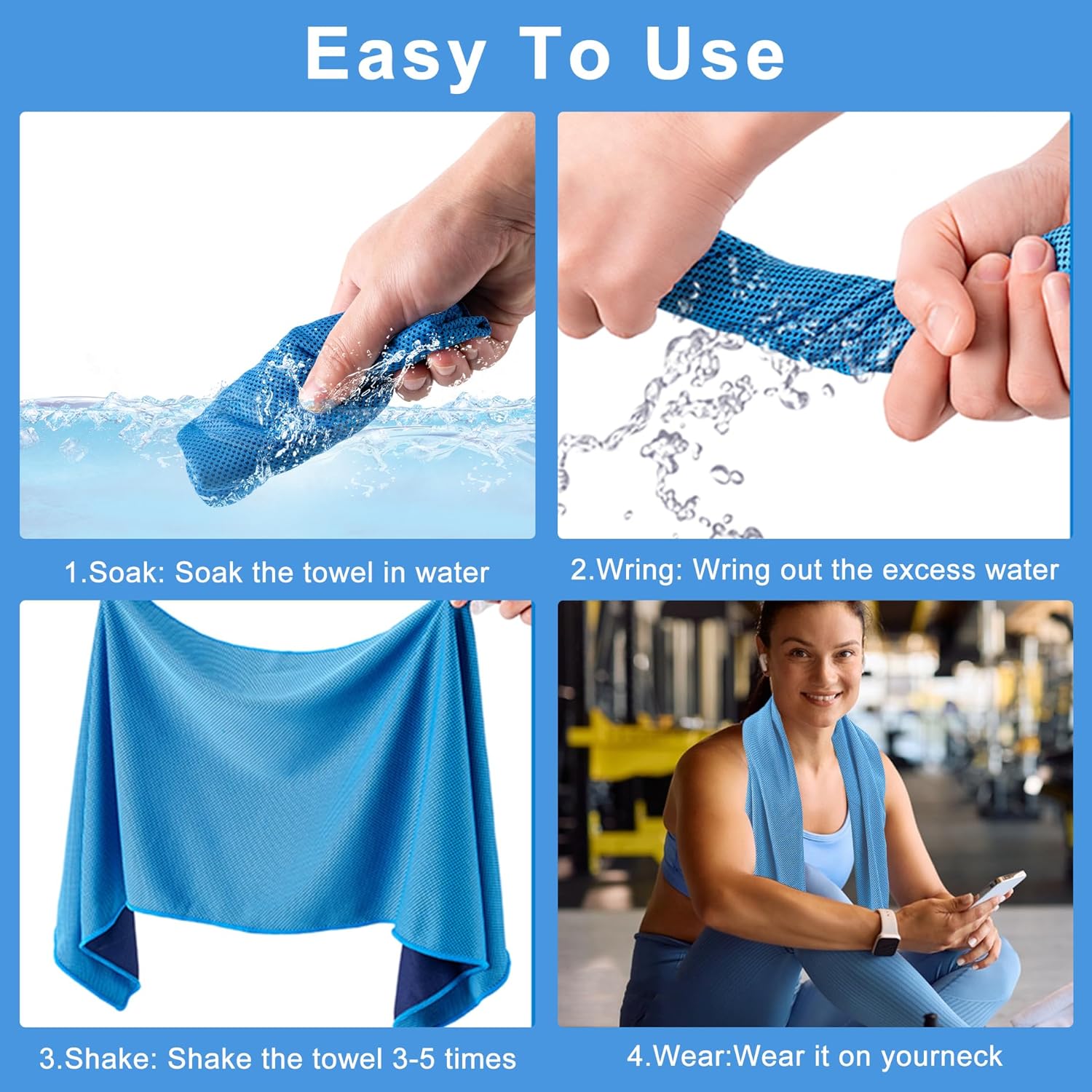 4 Pack Cooling Towel 40x12 Inc - đánh giá và giá Yoga Fitness Images