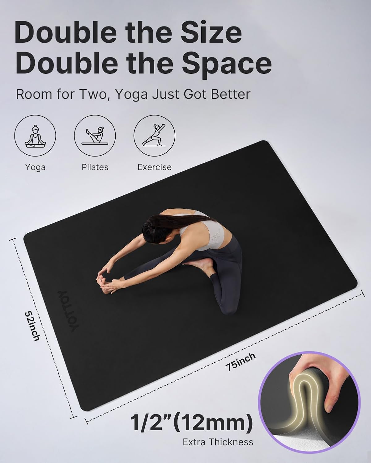 Large Yoga Mat 75x52x1/2in, Ex - đánh giá và giá Yoga Fitness Images